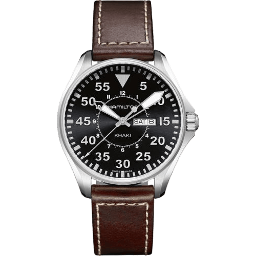 Khaki Pilot Day Date Quartz 42 Stainless Steel / Black