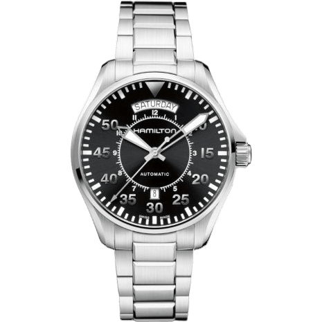Hamilton Khaki Pilot Day Date Auto 42 Stainless Steel / Black / Bracelet H64615135