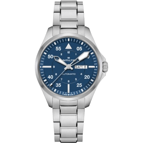 Hamilton Khaki Aviation Pilot Day Date Auto 42 Stainless Steel / Blue / Bracelet H64635140