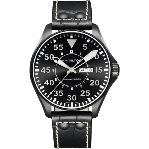 Hamilton Khaki Aviation Pilot Day Date Auto Black H64785835