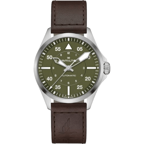 Khaki Aviation Pilot Auto 39 Stainless Steel / Green