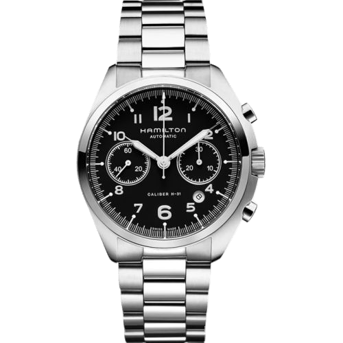 Hamilton Khaki Pilot Pioneer Auto Chrono Black / Bracelet H76416135