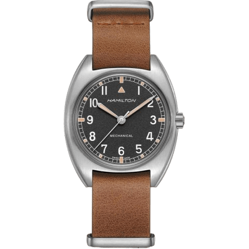 Khaki Aviation Pilot Pioneer Mechanical Stainless Steel / Black / Leather