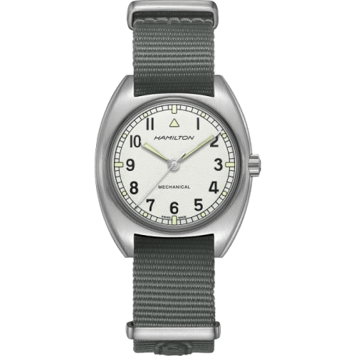 Khaki Aviation Pilot Pioneer Mechanical Stainless Steel / White