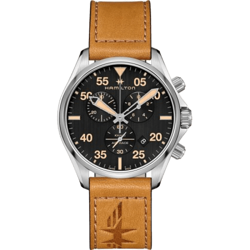 Khaki Pilot Chrono Quartz 44 Stainless Steel / Black