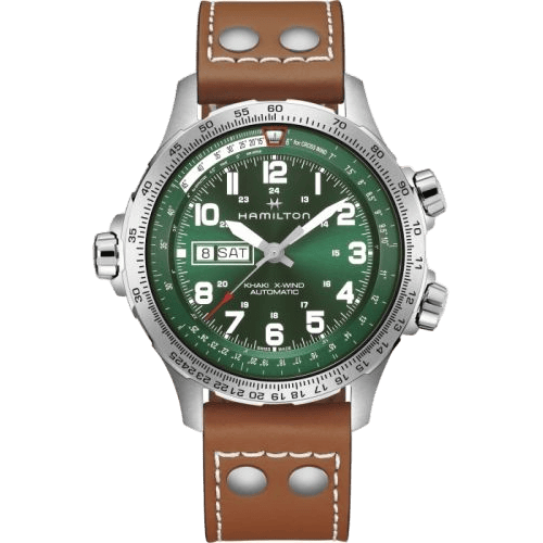 Hamilton Khaki Aviation X Wind Day Date Auto Stainless Steel / Green H77735560