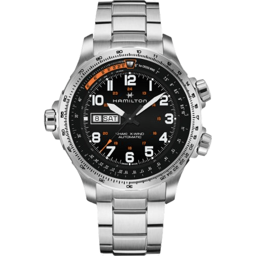 Hamilton Khaki Aviation X Wind Day Date Auto Stainless Steel / Black / Bracelet H77755133
