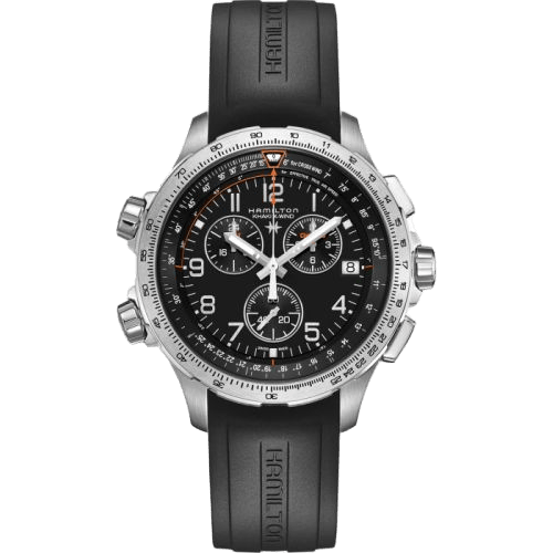 Hamilton Khaki Aviation X-Wind GMT Chrono Quartz Stainless Steel / Black / Rubber H77912335