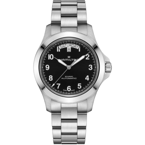 Khaki Field King Day-Date 40 Stainless Steel / Black / Bracelet