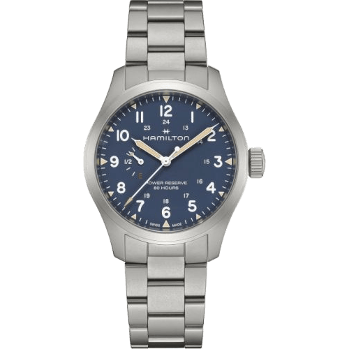 Khaki Field Mechanical Power Reserve Stainless Steel / Blue / Bracelet