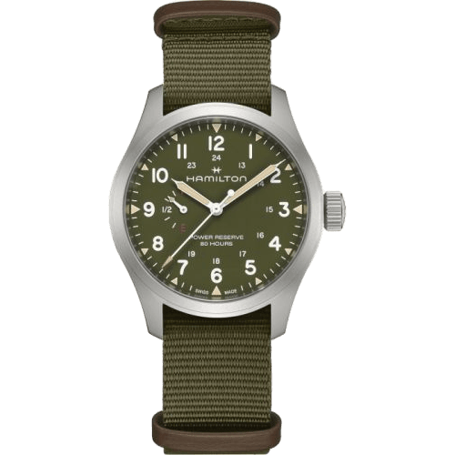Khaki Field Mechanical Power Reserve Stainless Steel / Green