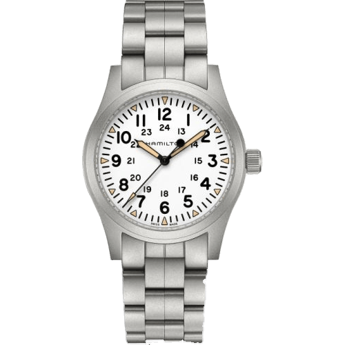 Hamilton Khaki Field Mechanical 42 White / Bracelet H69529113