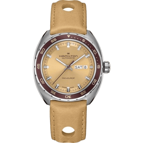 Hamilton Pan Europ Day Date Auto Stainless Steel / Beige H35435820