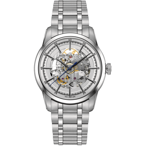 Railroad 42 Skeleton Auto Stainless Steel / Silver / Bracelet