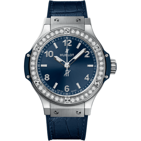 Hublot Big Bang 38 Quartz Stainless Steel - Diamond / Blue / Rubber 361.SX.7170.LR.1204