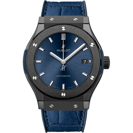 Hublot Classic Fusion 45 Ceramic / Blue / Alligator 511.CM.7170.LR