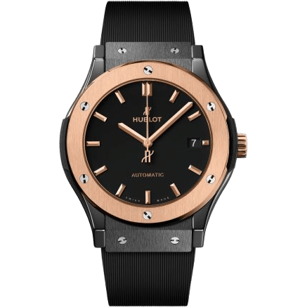 Hublot Classic Fusion 45 Ceramic - King Gold / Black / Rubber 511.CO.1181.RX