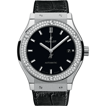 Hublot Classic Fusion 45 Titanium Diamonds / Black 511.NX.1171.LR.1104