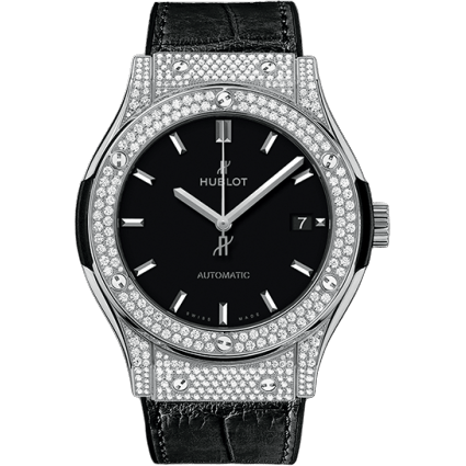 Hublot Classic Fusion 45 Titanium Pavé / Black / Diamond 511.NX.1171.LR.1704