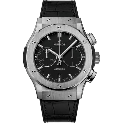 Hublot Classic Fusion 45 Chronograph Titanium / Black / Alligator 521.NX.1171.LR