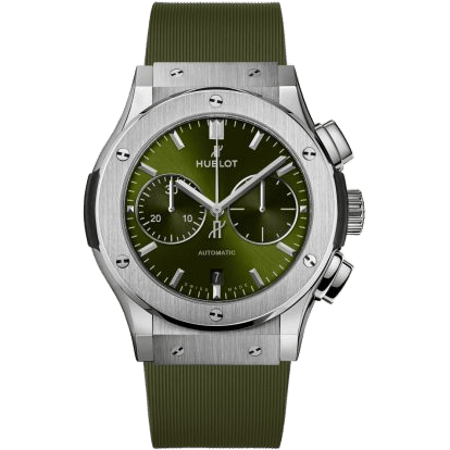 Hublot Classic Fusion 45 Chronograph Titanium / Green / Rubber 521.NX.8970.RX