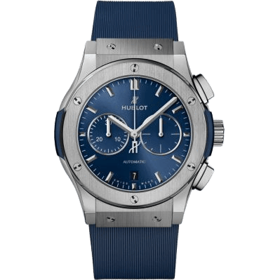 Classic Fusion 42 Chronograph Titanium / Blue / Rubber
