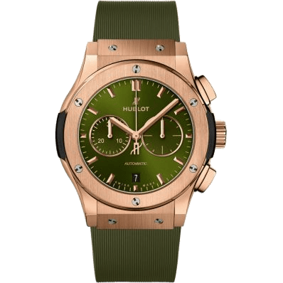 Hublot Classic Fusion 42 Chronograph King Gold / Green / Rubber 541.OX.8980.RX