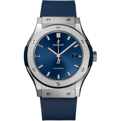 Hublot Classic Fusion 42 Titanium / Blue / Rubber 542.NX.7170.RX