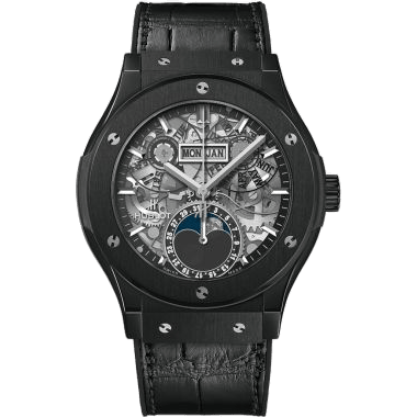 Hublot Classic Fusion Aerofusion Moonphase Black Magic / Alligator 547.CX.0170.LR