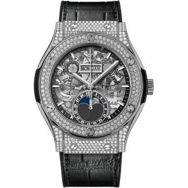 Classic Fusion Aerofusion Moonphase Titanium - Pavé / Alligator