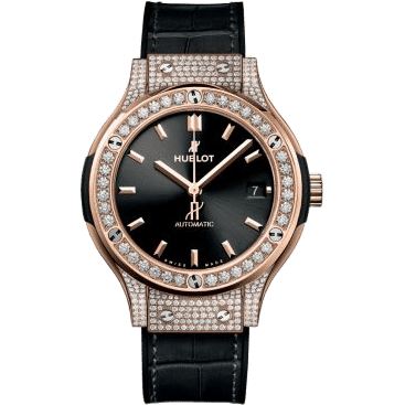 Hublot Classic Fusion 38 King Gold - Pavé / Black / Alligator 565.OX.1480.LR.1604