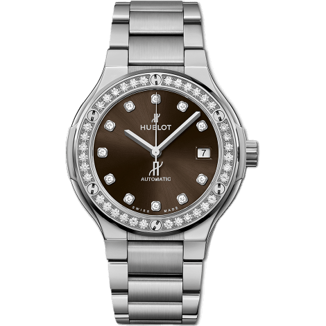 Hublot Classic Fusion 38 Titanium - Diamond / Brown / Bracelet 568.NX.897M.NX.1204