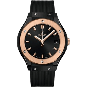 Hublot Classic Fusion 33 Ceramic - King Gold / Black / Rubber 581.CO.1480.RX