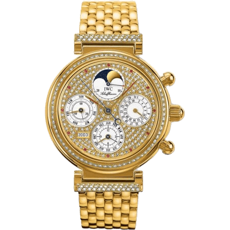 IWC Da Vinci Perpetual Yellow Gold / Diamond / Paved / German / Bracelet IW9253-06