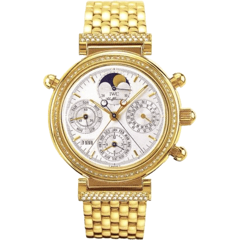 IWC Da Vinci Perpetual Rattrapante Yellow Gold / Diamond / Silver / German / Bracelet IW9255-01