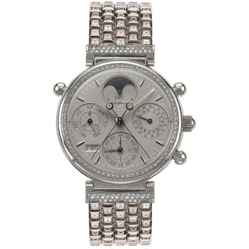 Da Vinci Perpetual Rattrapante Platinum / Diamond / Silver / English / Bracelet