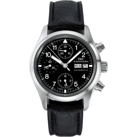 Pilot's Watch Chronograph Stainless Steel / Black / German / Strap