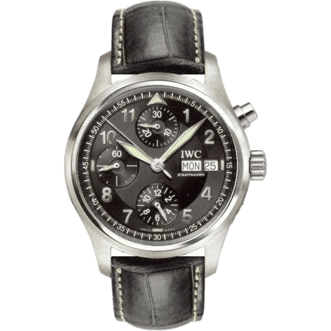 IWC Pilot's Watch Spitfire Chronograph Stainless Steel / Black / Italian / Strap IW3706-12