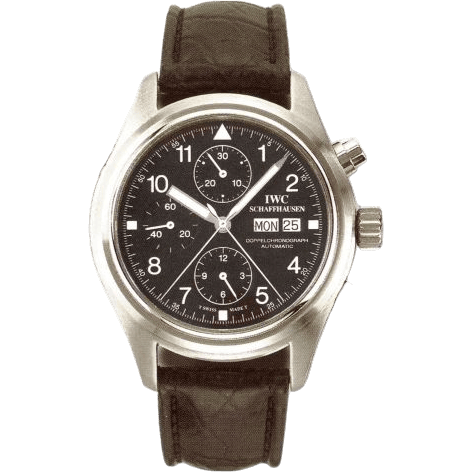 Pilot's Watch Doppelchronograph Stainless Steel / Black / French / Strap