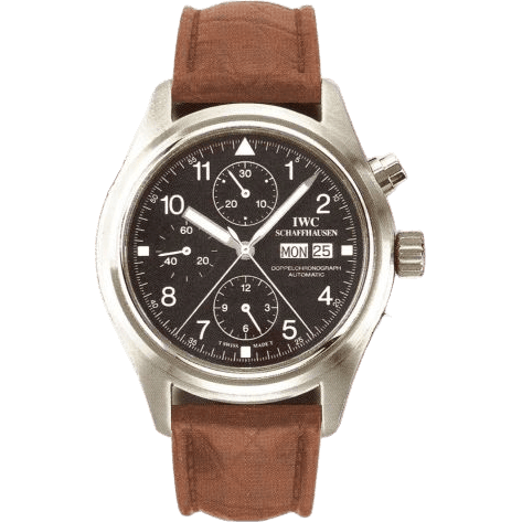 Pilot's Watch Doppelchronograph Stainless Steel / Black / English / Strap