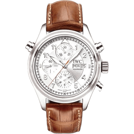 IWC Pilot's Watch Spitfire Double Chronograph Stainless Steel / Silver / English / Strap IW3713-43