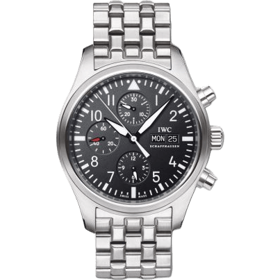 IWC Pilot's Watch Chronograph Stainless Steel / Black / Bracelet IW3717-04