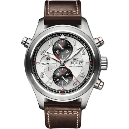 IWC Pilot's Watch Spitfire Double Chronograph Stainless Steel / Panda / Strap IW3718-02