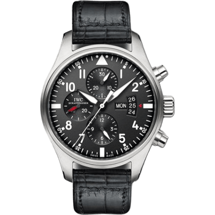 IWC Pilot's Watch Chronograph Stainless Steel / Black / Strap IW3777-01