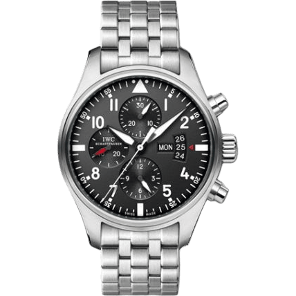 IWC Pilot's Watch Chronograph Stainless Steel / Black / Bracelet IW3777-04