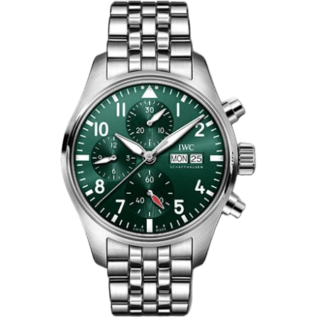 Pilot's Watch Chronograph 41 Stainless Steel / Green / Bracelet