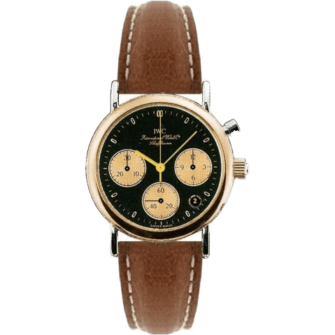 IWC Portofino Lady Chronograph MecaQuartz Stainless Steel / Rose Gold / Black / Calf IW3730-03