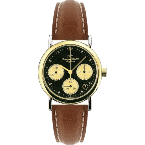 IWC Portofino Lady Chronograph MecaQuartz Stainless Steel / Yellow Gold / Black / Calf IW3730-09