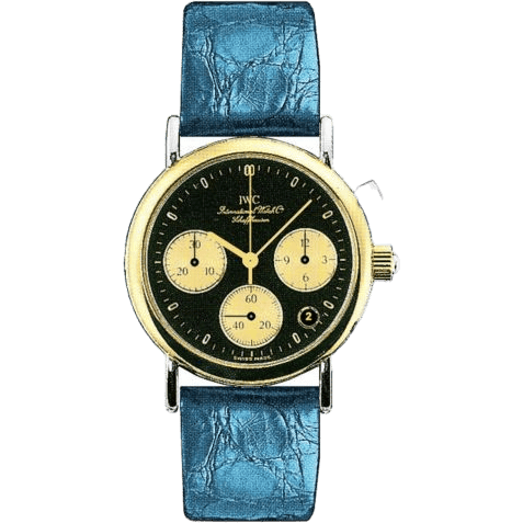 IWC Portofino Lady Chronograph MecaQuartz Stainless Steel / Yellow Gold / Black / Alligator IW3730-15