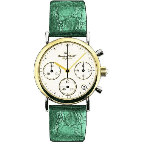 IWC Portofino Lady Chronograph MecaQuartz Stainless Steel / Yellow Gold / White / Alligator IW3730-16